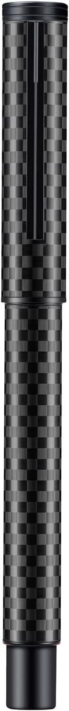 Carbon Fiber Fountain Pen, Bent Nib for Calligraphy Writing (Fine to Broad) with Converter and Metal Pen Box Set