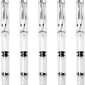 5Pcs Stationery fountain pen student Refillable Fountain Pen plastic wolf hair office Brush Pen water paint brush pens soft brush Paint Calligraphy Brush Pen refillable