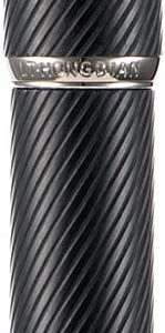 A3 Black Aluminum Fountain Pen, Extra Fine Nib Luxury Design Consistent Writing Pen with Ink Converter and Metal Pen Box Set