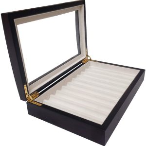 10 Pen Fountain Wood Display Case Holder Storage Organizer Collector Box 1601E