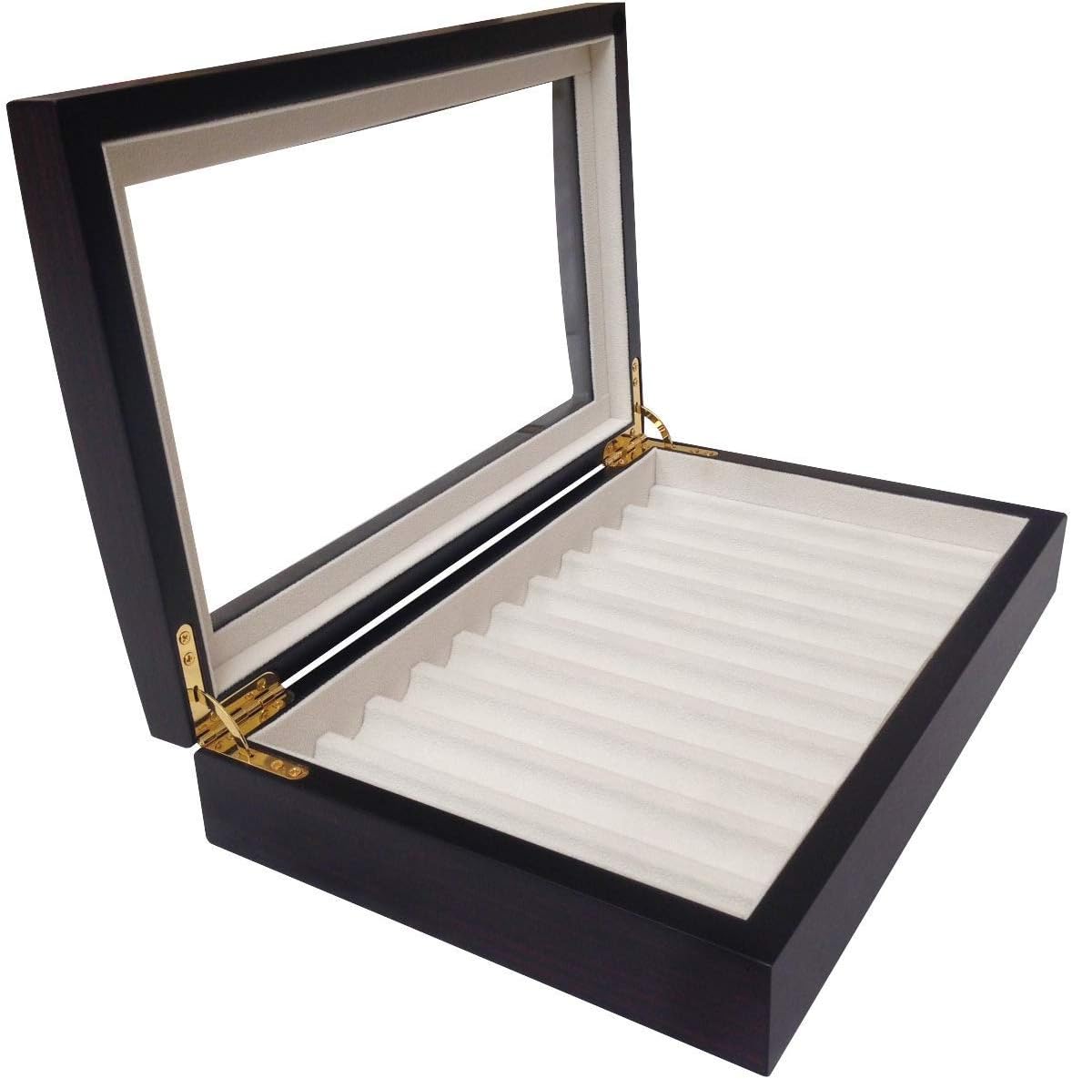 10 Pen Fountain Wood Display Case Holder Storage Organizer Collector Box 1601E