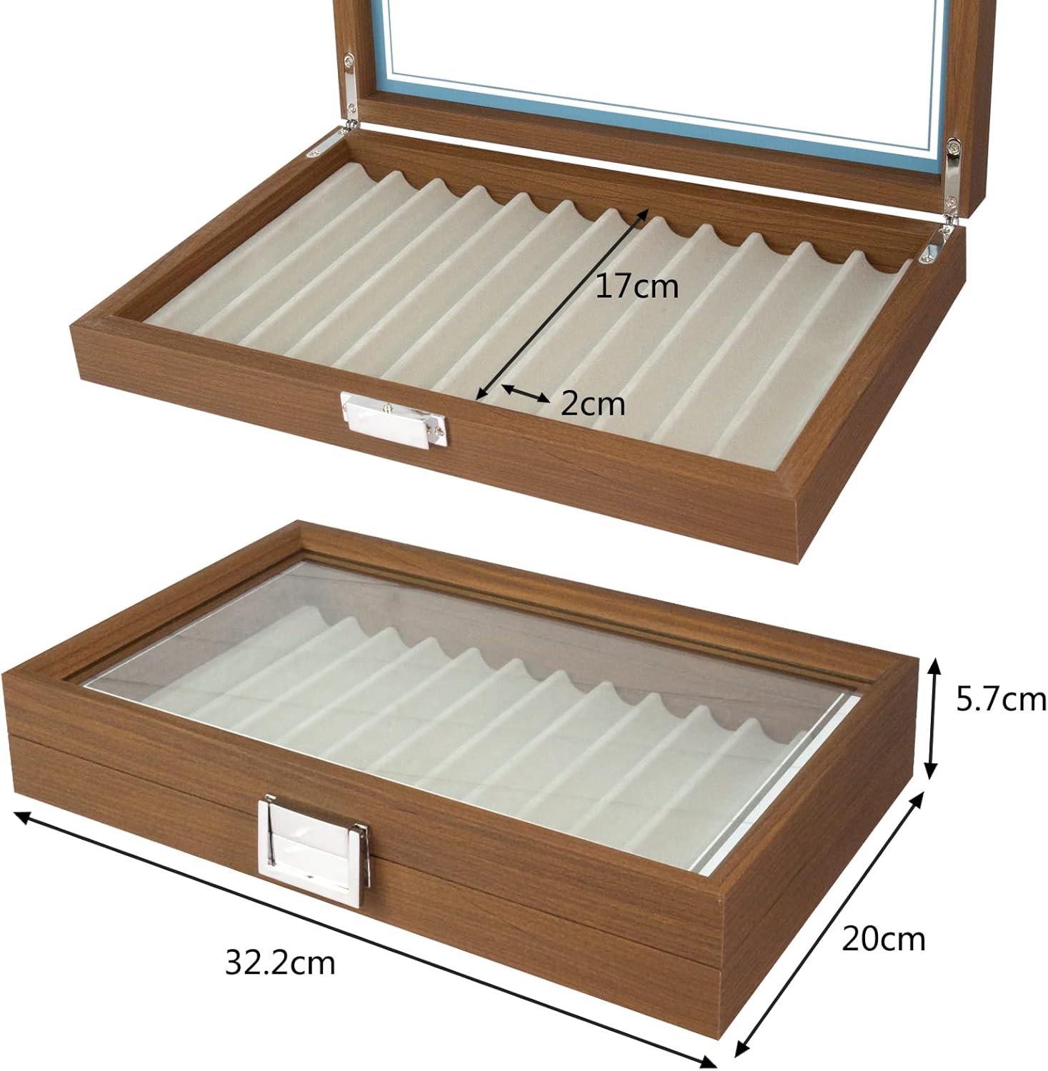 Wood Pen Display Case 12 Pen Organizer Box Pen Storage Collector Organizer Box With Glass Window Pen Fountain Collection Display Case(Black Walnut) - Image 2