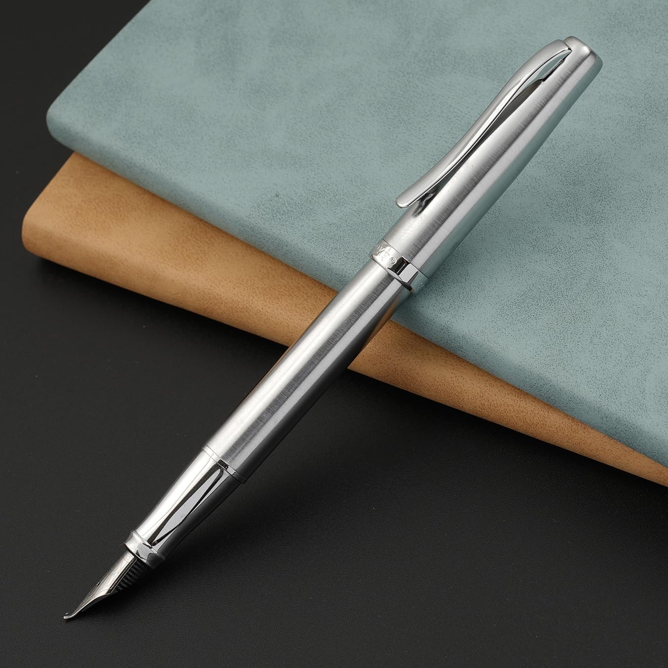 Bent Nib Fountain Pen Steel Sliver, Calligraphy Writing Pen with Converter - Image 2