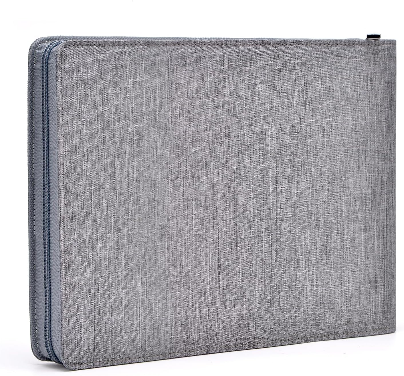 24 Fountain Pen Case Gray Organizer Bag - Premium Waterproof Canvas Pen Display Holder, Individual Slot Zippered Style Storage Case