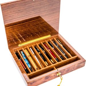 Luxury Briarwood Pen Box, Made in Italy
